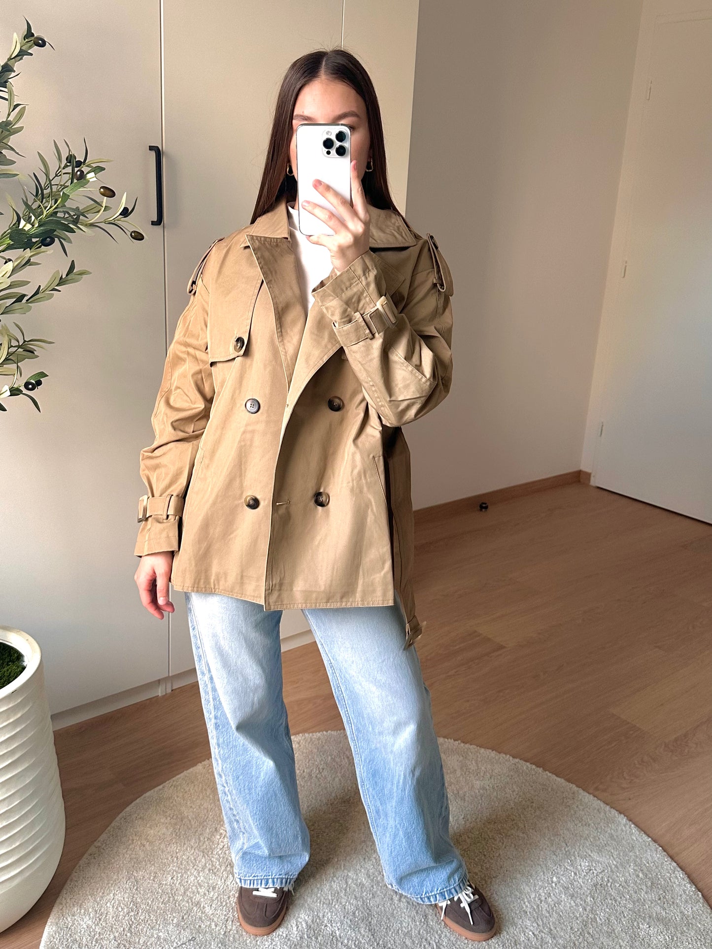 Trench mi-long I Beige