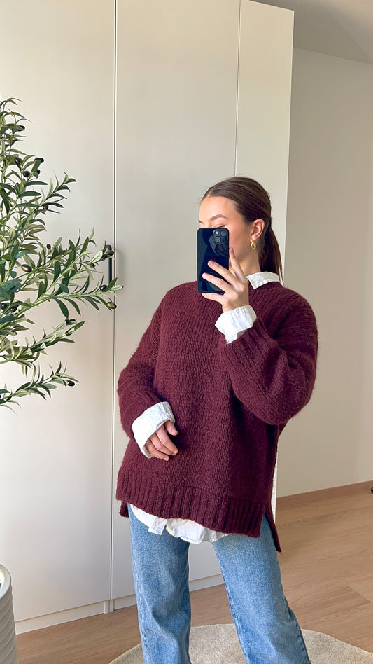 Pull en maille I Bordeaux