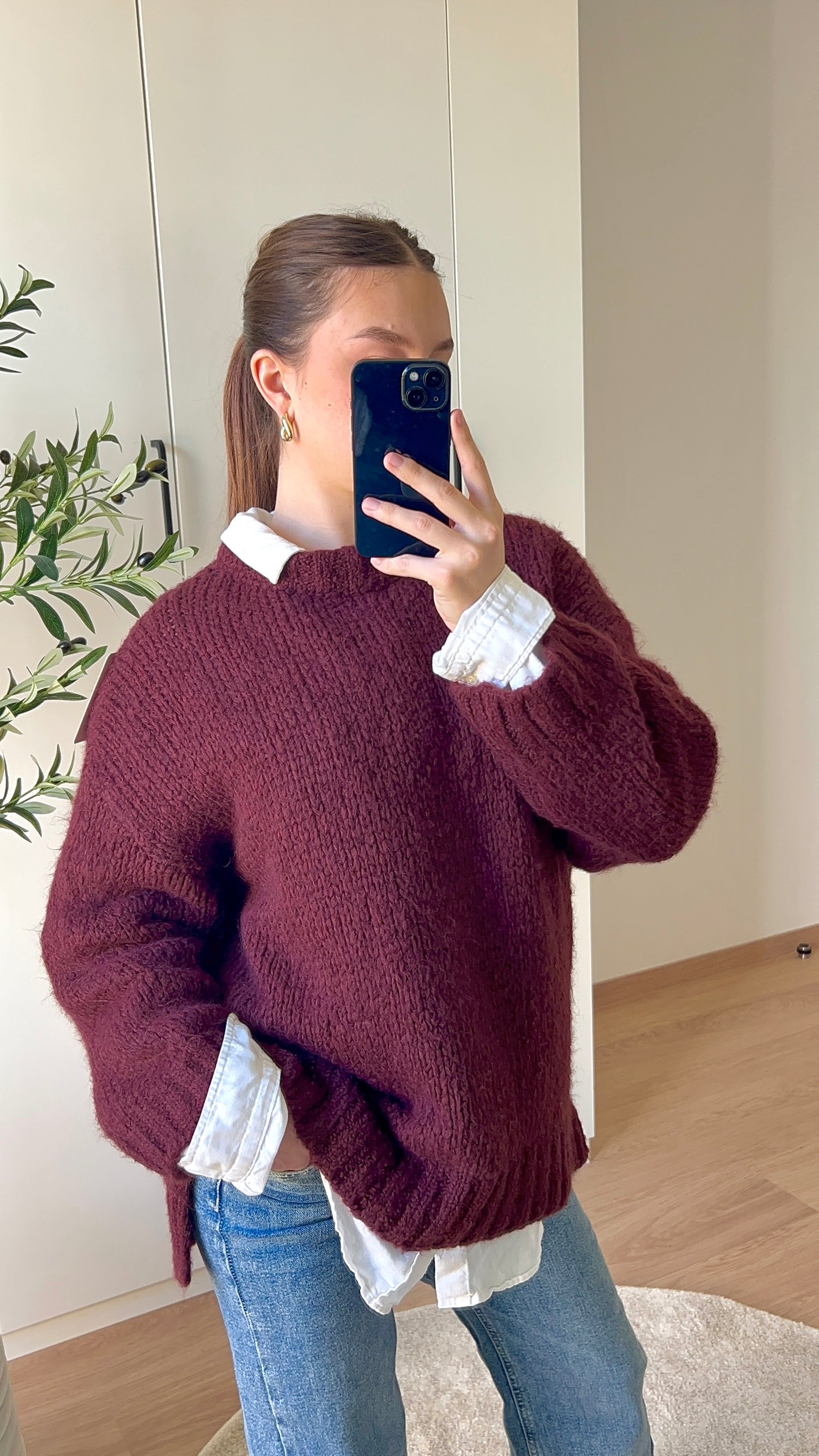Pull en maille I Bordeaux