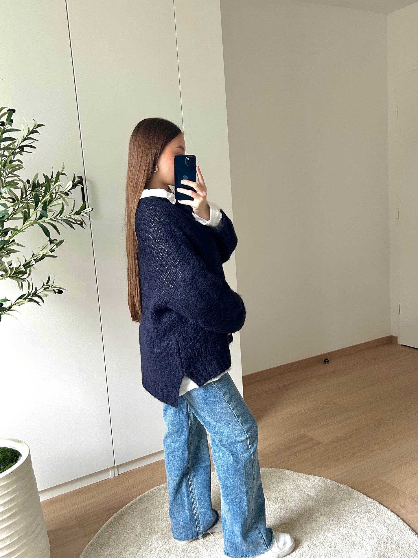 Pull en maille I Bleu marine