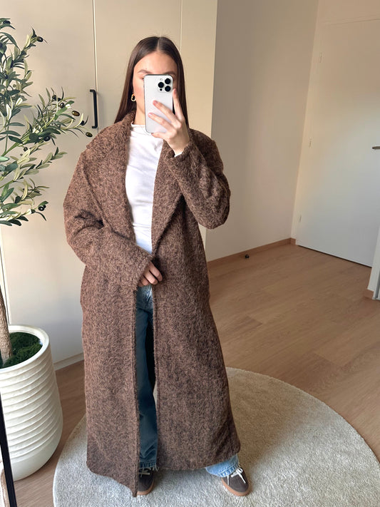 Manteau long texturé I Choco