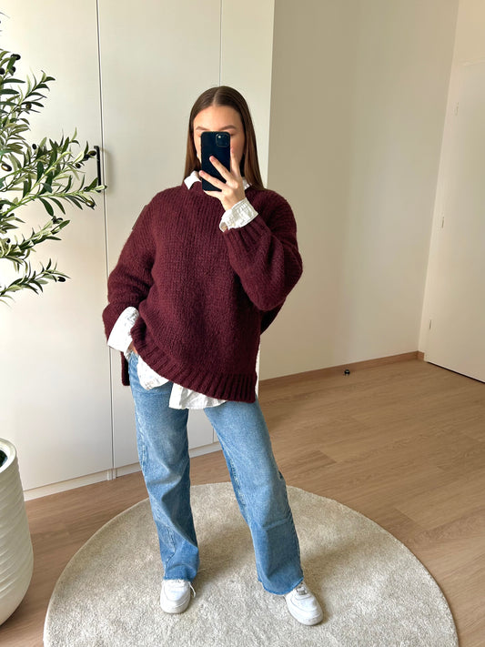 Pull en maille I Bordeaux