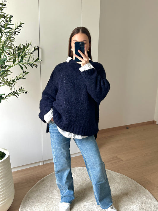 Pull en maille I Bleu marine