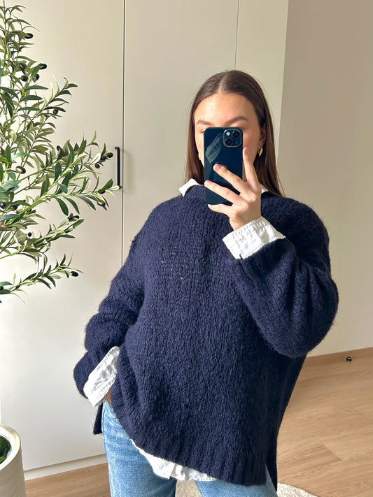 Pull en maille I Bleu marine