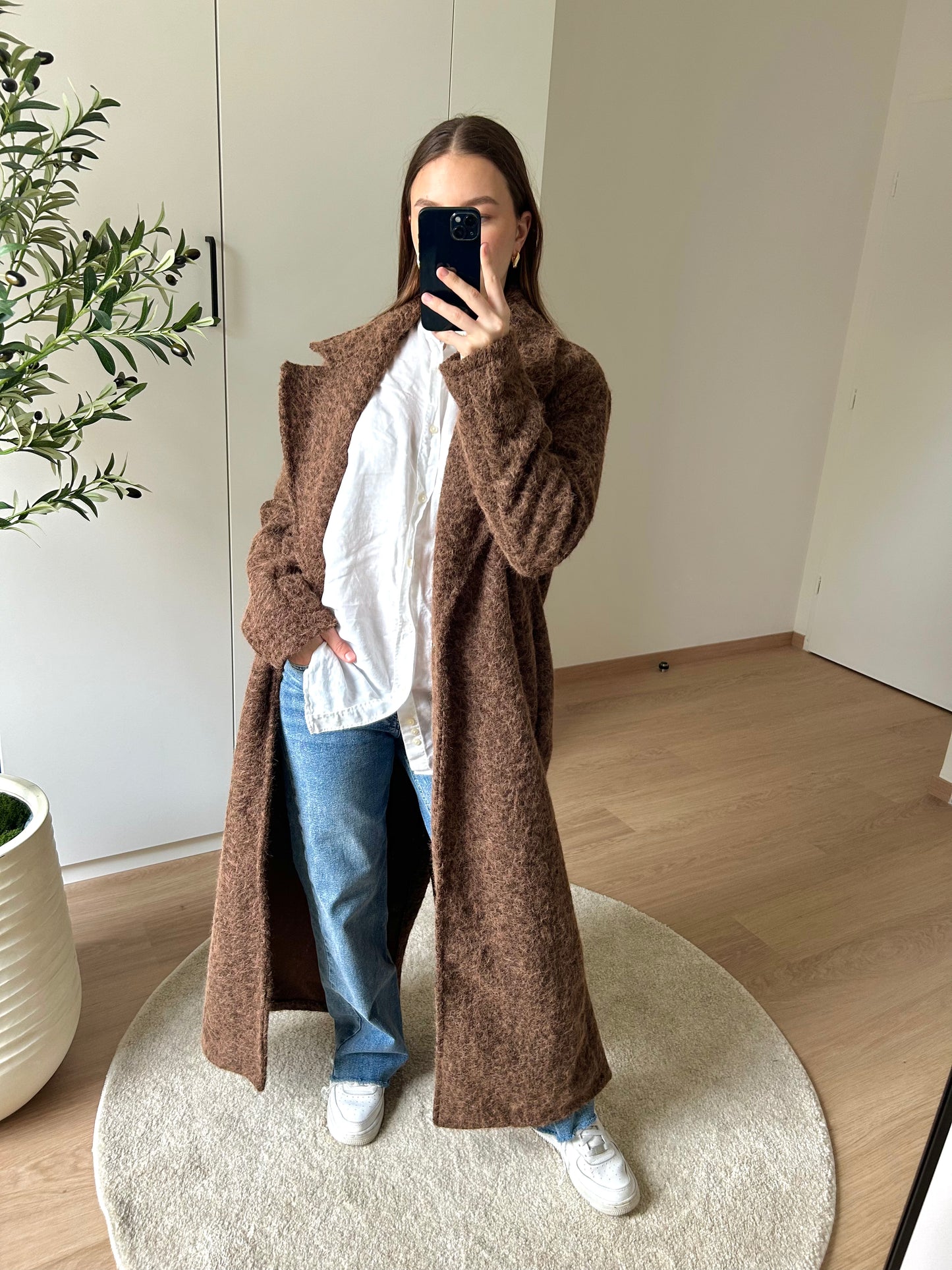 Manteau long texturé I Choco