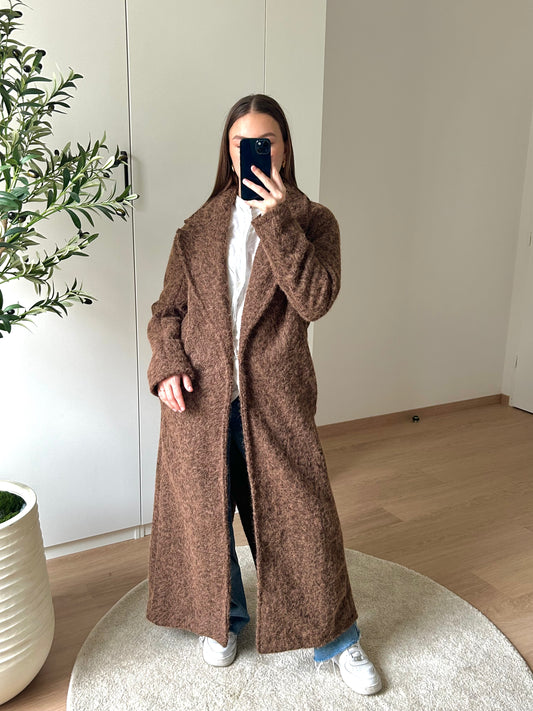 Manteau long texturé I Choco